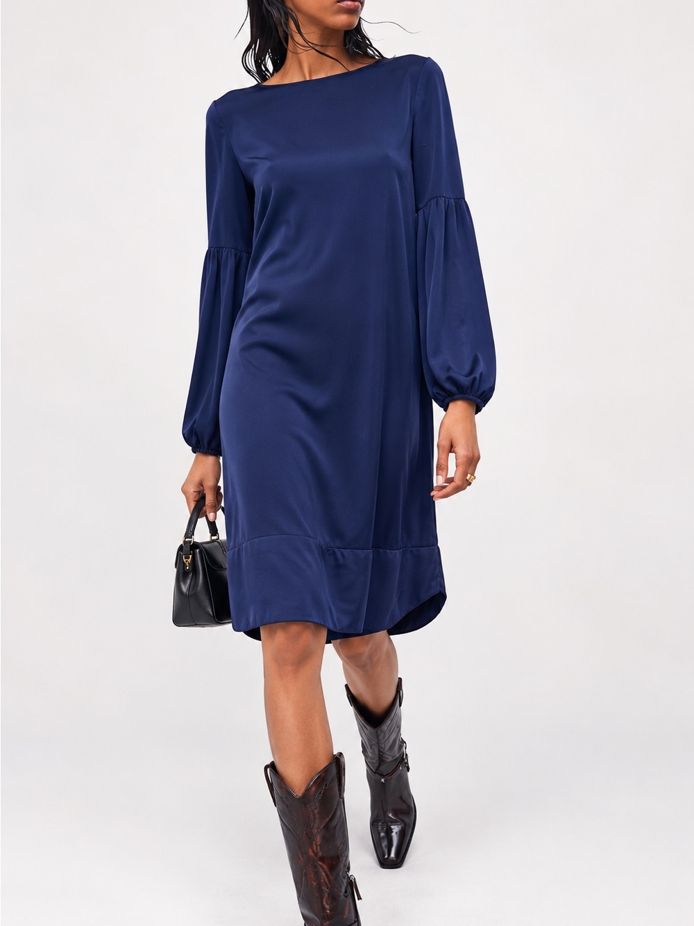 Patrizia Pepe Women’s Navy Blue Shift Dress Size 40 Long Sleeve NWT